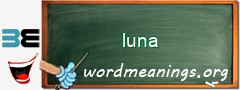 WordMeaning blackboard for luna